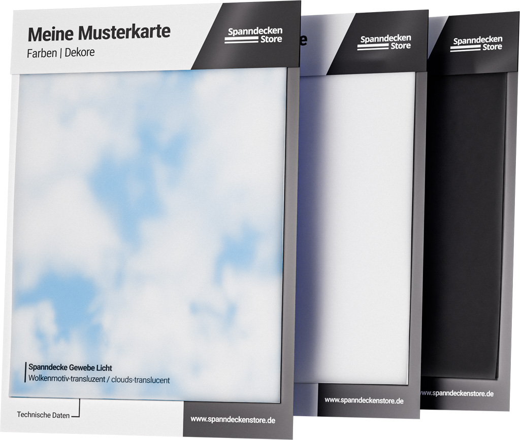 Rollen Gewebedecke Uni und Befestigungsprofile