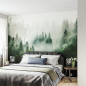Preview: Schlafzimmer mit dem Motiv Mystischer Wald als Designwandbespannung