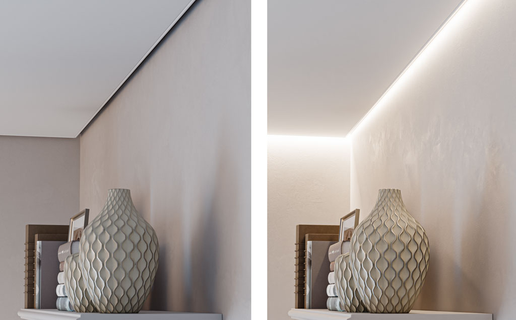 Schattenfugen Kombiprofil Montage